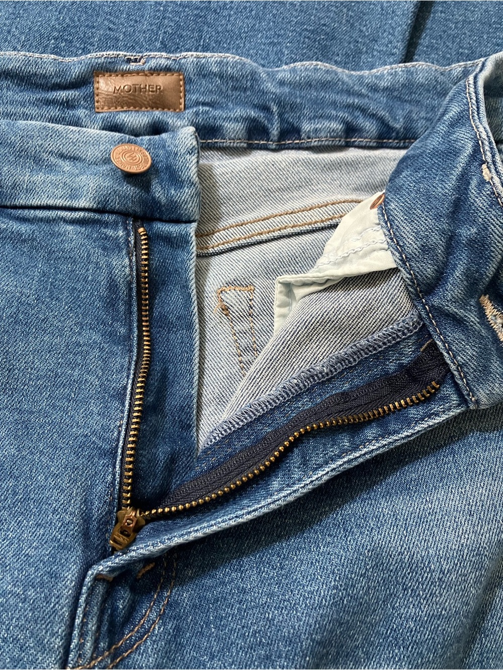 Mother The Roller Fray Wide Leg Denim Jeans Work Hard Play Hard size 29 - Picture 10 of 14